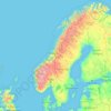 Carte topographique Skandinavia, altitude, relief