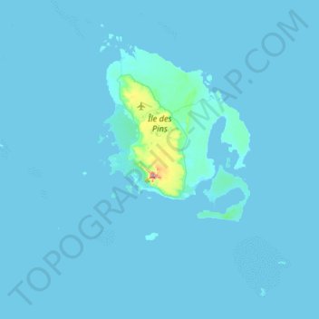 Carte topographique Isla de Los Pinos, altitude, relief
