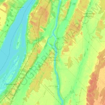 Carte topographique Saint-Roch-de-Richelieu, altitude, relief