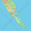 Carte topographique Area E (Moresby Island), altitude, relief