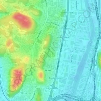 Carte topographique Backa, altitude, relief