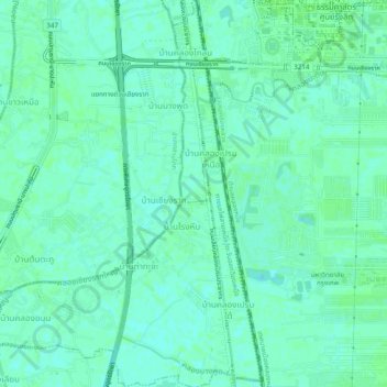 Carte topographique Bang Phut Subdistrict Administrative Organization, altitude, relief