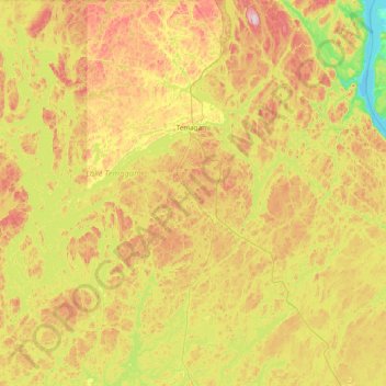 Carte topographique Temagami, altitude, relief
