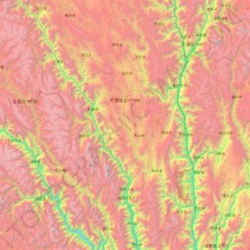 Carte topographique Markam County, altitude, relief