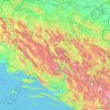 Carte topographique Fédération de Bosnie-et-Herzégovine, altitude, relief