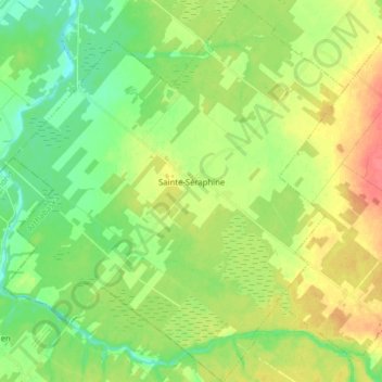 Carte topographique Sainte-Séraphine, altitude, relief