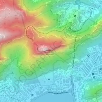 Carte topographique Cristo del Corcovado, altitude, relief
