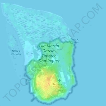 Carte topographique Isla Martín García - Timoteo Dominguez, altitude, relief