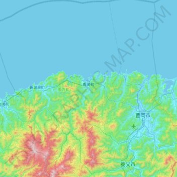 Carte topographique Kami, altitude, relief