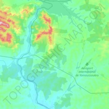 Carte topographique Kossou, altitude, relief