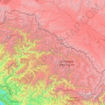 Carte topographique कर्णाली अञ्चल, altitude, relief