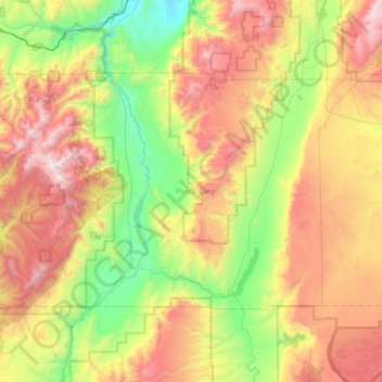 Carte topographique Piute County, altitude, relief