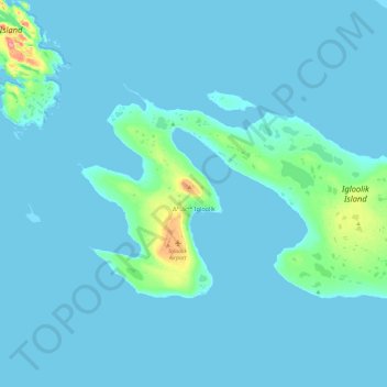 Carte topographique Igloulik, altitude, relief