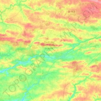 Carte topographique 44540, altitude, relief