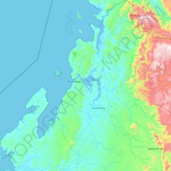 Carte topographique District de Analalava, altitude, relief
