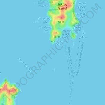 Carte topographique South Island, altitude, relief