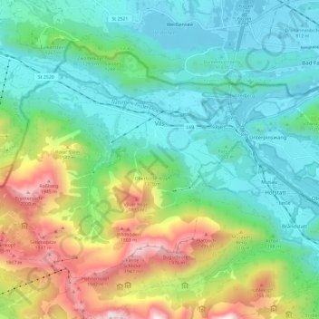 Carte topographique Vils, altitude, relief
