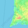 Carte topographique Parc naturel du Sud-Ouest Alentejano et Costa Vicentina, altitude, relief