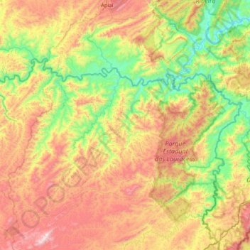 Carte topographique Adrianópolis, altitude, relief