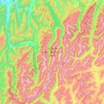 Carte topographique Nelson Lakes National Park, altitude, relief