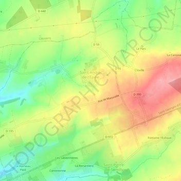Carte topographique Saint-André-de-l'Épine, altitude, relief