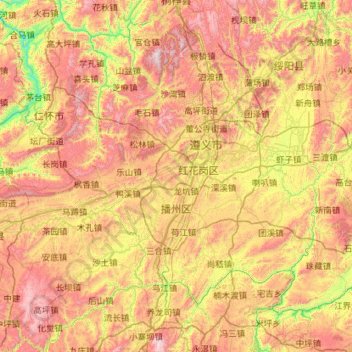 Carte topographique Bozhou, altitude, relief