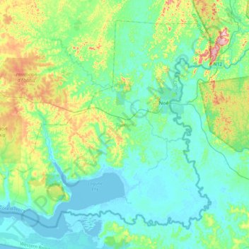 Carte topographique Tiapoum, altitude, relief