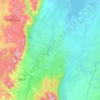 Carte topographique Rwindi, altitude, relief