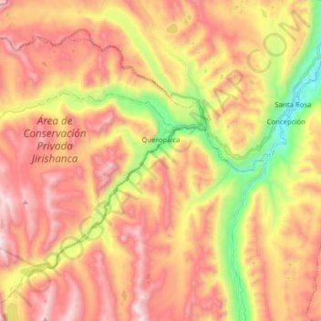 Carte topographique Queropalca, altitude, relief