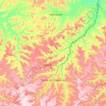 Carte topographique Itinga do Maranhão, altitude, relief