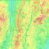 Carte topographique Vermont, altitude, relief