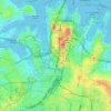 Carte topographique Sydney CBD, altitude, relief
