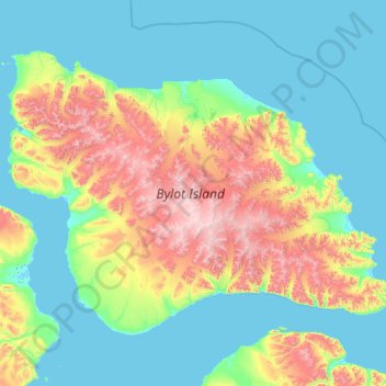 Carte topographique Bylot Island, altitude, relief