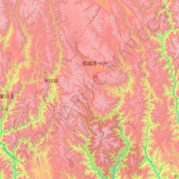 Carte topographique Daocheng County, altitude, relief