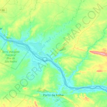 Carte topographique Belo Monte, altitude, relief