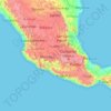 Carte topographique America/Mexico_City Timezone, altitude, relief