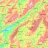 Carte topographique Gengma Dai and Va Autonomous County, altitude, relief