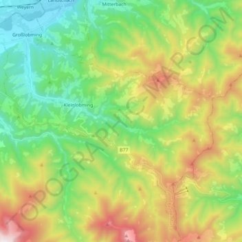 Carte topographique Lobmingtal, altitude, relief