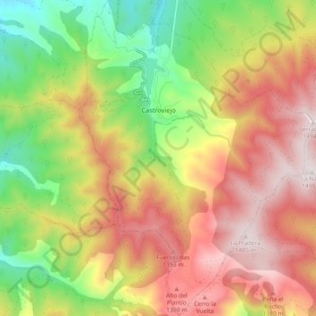 Carte topographique Castroviejo, altitude, relief