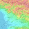 Carte topographique Samegrelo-Upper Svaneti, altitude, relief