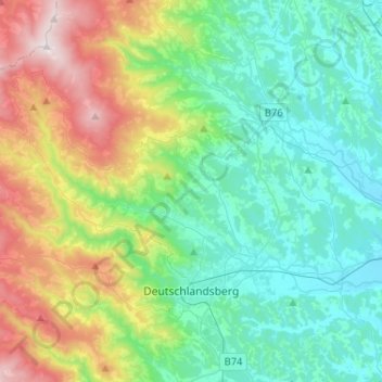 Carte topographique Deutschlandsberg, altitude, relief