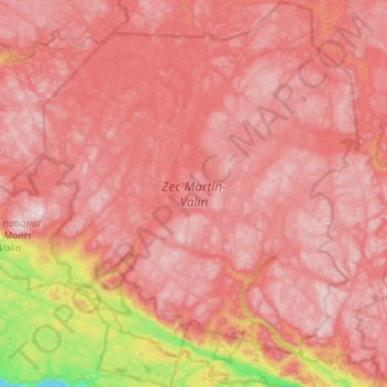 Carte topographique ZEC Martin-Valin, altitude, relief