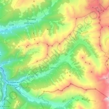 Carte topographique Schmirn, altitude, relief