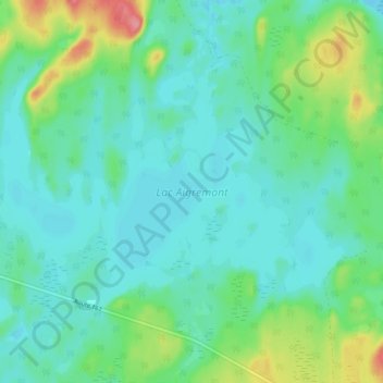 Carte topographique Lac Aigremont, altitude, relief