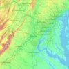 Carte topographique Potomac River, altitude, relief