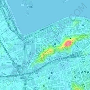 Carte topographique Santo Cristo, altitude, relief