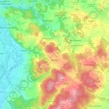 Carte topographique Theisseil, altitude, relief