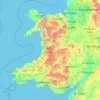 Carte topographique Wales, altitude, relief