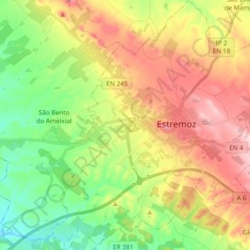 Carte topographique Santa Maria, altitude, relief