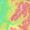 Carte topographique Salmo-Priest Wilderness, altitude, relief